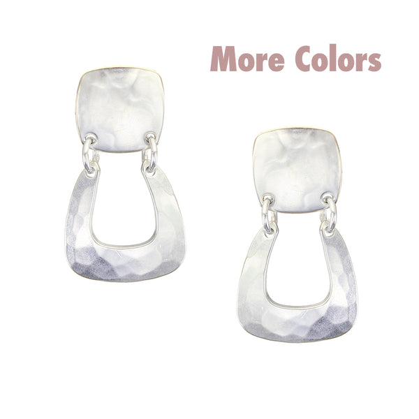 Rounded Square with Horseshoe Post Earring
