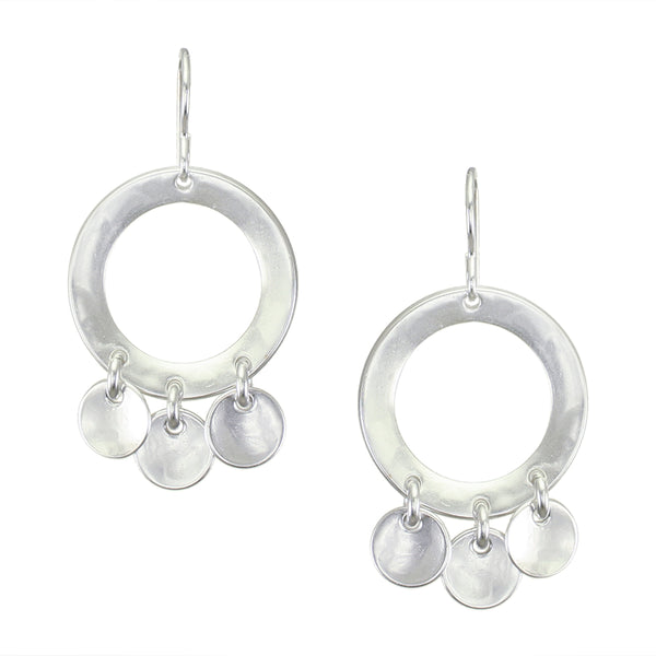 Wide Ring with Dished Discs Wire Earring