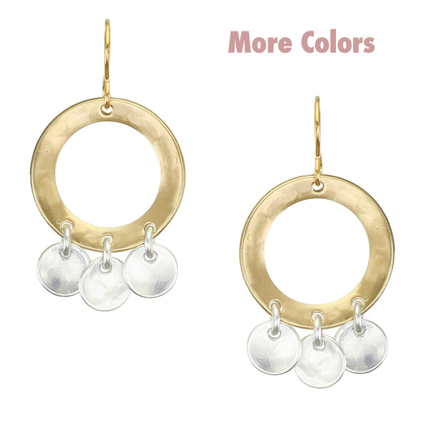 Wide Ring with Dished Discs Wire Earring