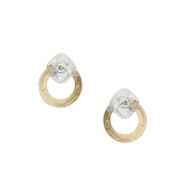 Ring with Rounded Square Matching Set - Necklace and Post Earrings