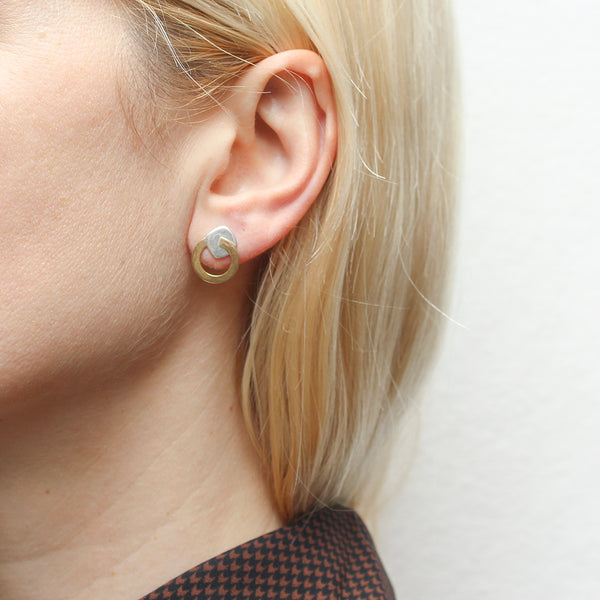 Ring with Rounded Square Matching Set - Necklace and Post Earrings