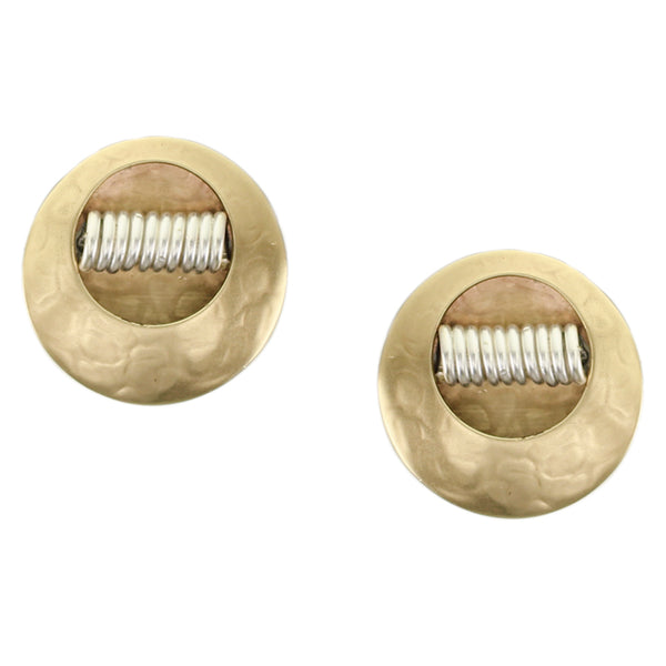 Large Cutout Disc with Coil Clip or Post Earring