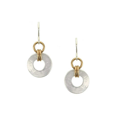 Small Double Linked Rings Wire Earrings