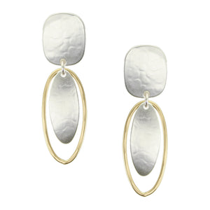 Ovals with Oval Ring Post Earrings