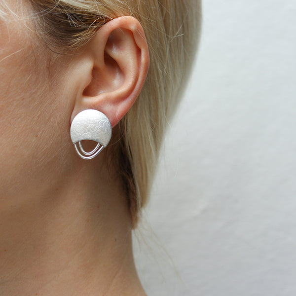 Medium Crescent Basket Clip or Post Earring
