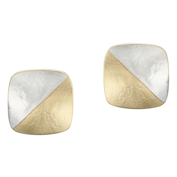 Half & Half Square Clip or Post Earring