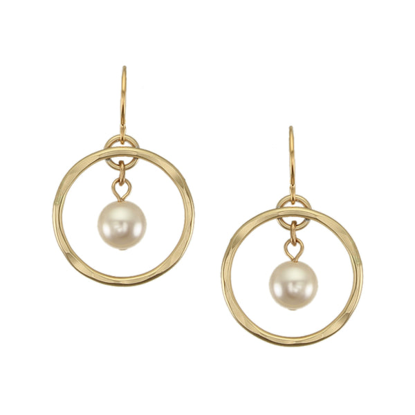 Medium Ring with Hanging Pearl Wire Earring