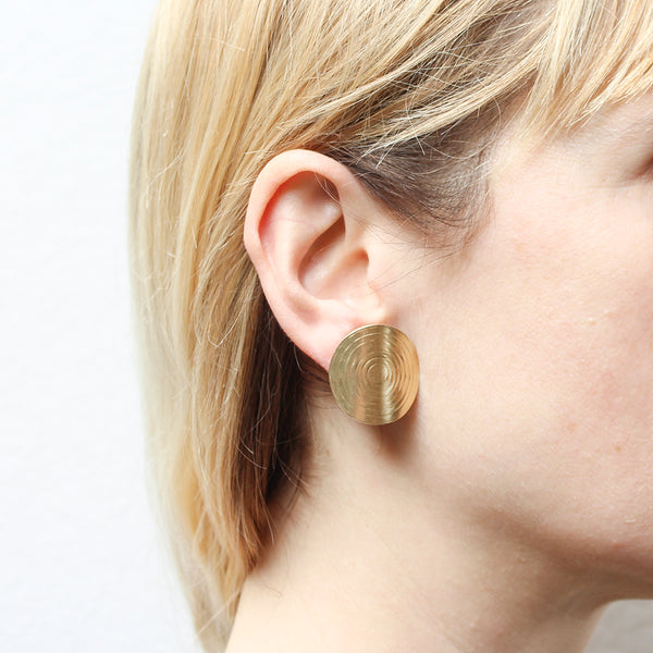 Medium Textured Disc Post or Clip Earrings
