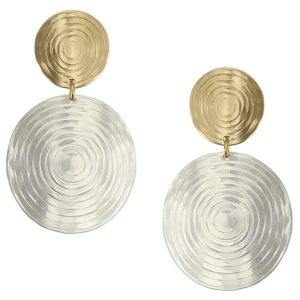 Tiered Textured Disc Post or Clip Earrings