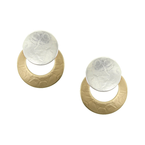 Disc Over Crescent Earring