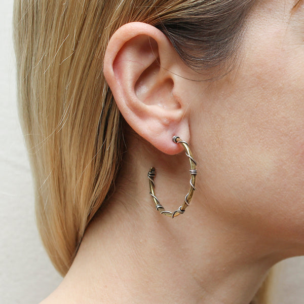 Wire Wrapped Post Hoop Earring