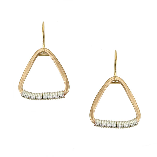 Wire Wrapped Rounded Triangle Ring Wire Earring