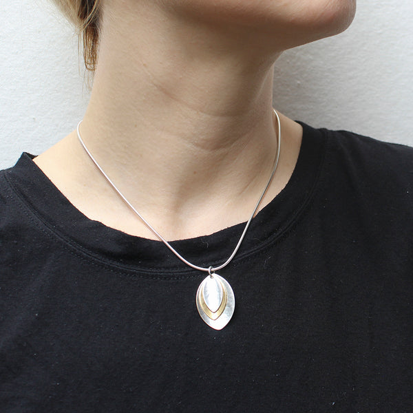 Layered Leaves Matching Set - Necklace and Clip or Post Earrings