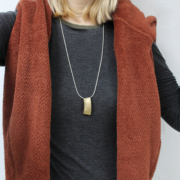 Folded Arc Matching Set - Necklace and Clip or Post Earrings