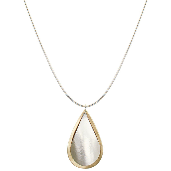 Curved Teardrops Matching Set - Long Necklace and Clip or Post Earrings