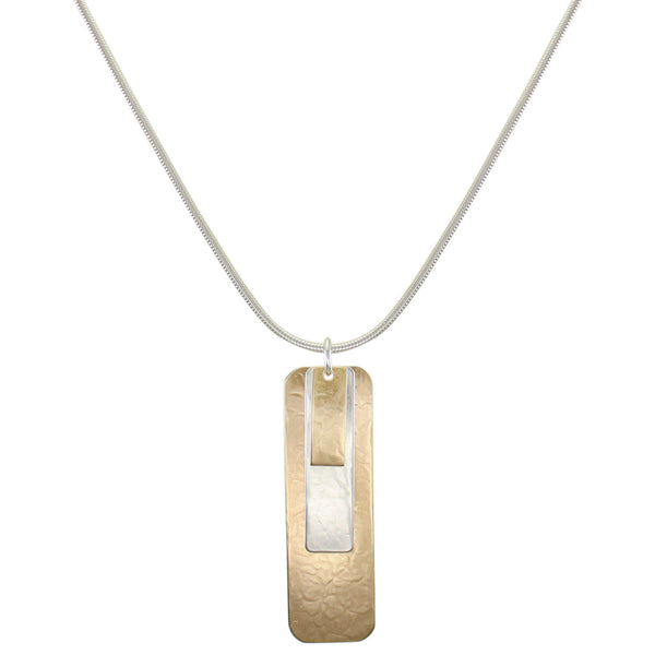 Layered Rectangles Matching Set - Necklace and Clip or Post Earrings
