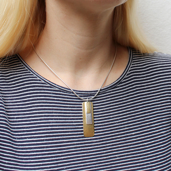 Layered Rectangles Matching Set - Necklace and Clip or Post Earrings