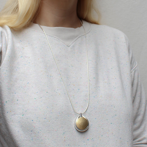 Large Button Matching Set - Long Necklace and Clip or Post Earrings