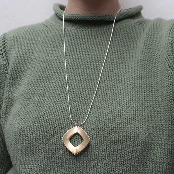 Back to Back Open Diamonds Long Necklace
