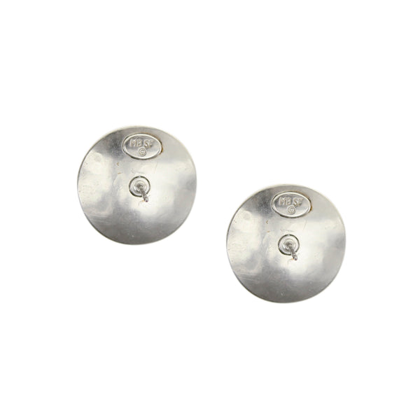Disc with Spiral Patterned Bead Post or Clip Earring