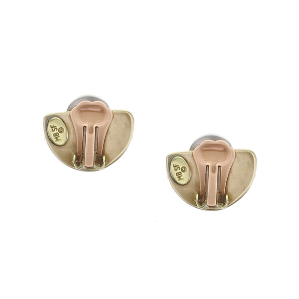 Dished Disc with Semi Circle Post or Clip Earring