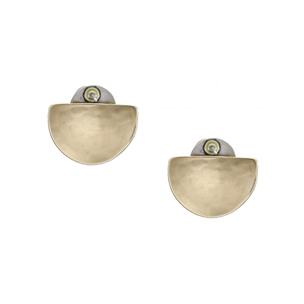 Dished Disc with Semi Circle Post or Clip Earring