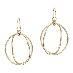 Hammered Concave Rings Wire Earring