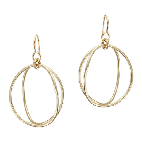 Hammered Concave Rings Wire Earring