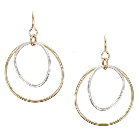 Hammered Tiered Hoops Wire Earring