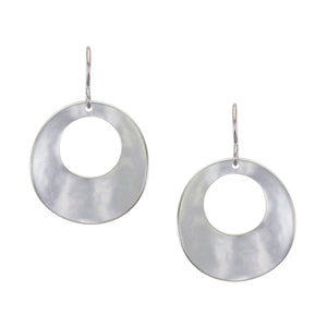 Curved Cutout Disc Wire Earring