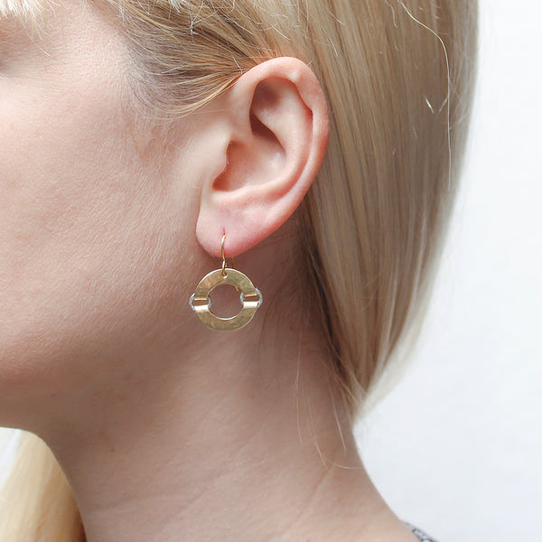 Small Hinged and Folded Rings Wire Earring