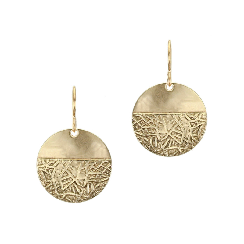 Disc with Crinkle Semi-Circle Wire Earring