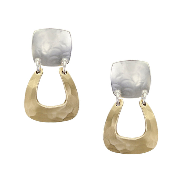 Rounded Square with Horseshoe Post Earring