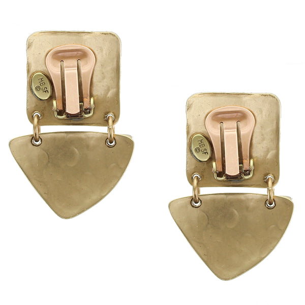 Square with Hinged Fin and V Clip Earring