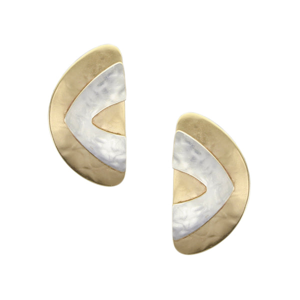 Semi Circle and V Clip or Post Earring