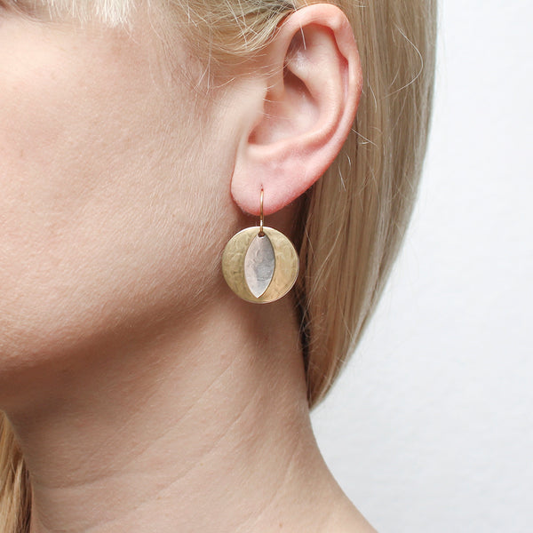 Layered Discs with Cutout Wire Earring