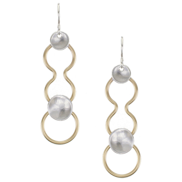 Dished Discs with Wavy Wire Earring