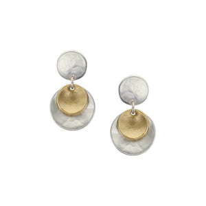 Disc with Layered Dished Discs Post Earring