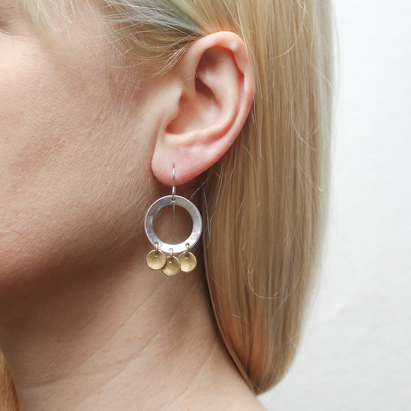 Wide Ring with Dished Discs Wire Earring