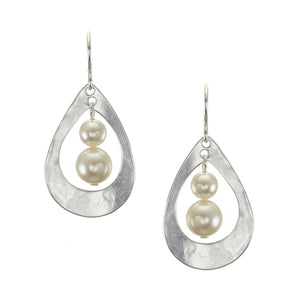 Teardrop with Graduated Pearls Wire Earring