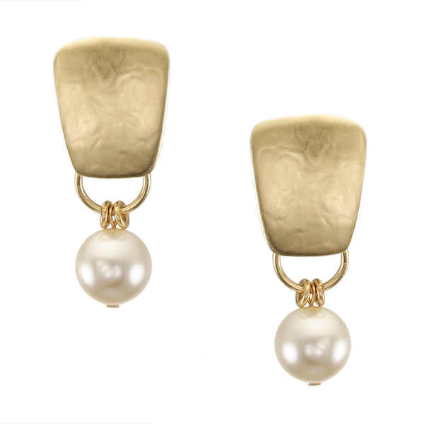 Taper with Large Pearl Clip or Post Earring