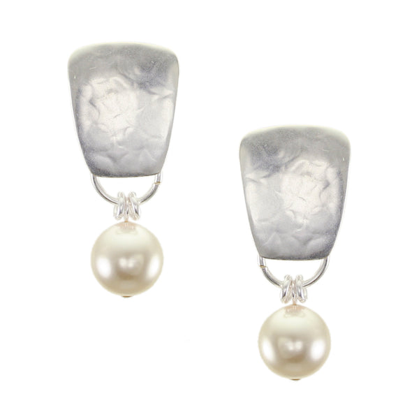 Taper with Large Pearl Clip or Post Earring