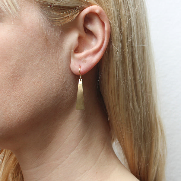 Small Back to Back Long Triangles Wire Earrings