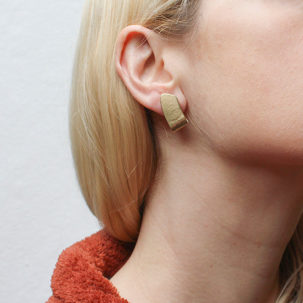 Folded Arc Clip or Post Earring