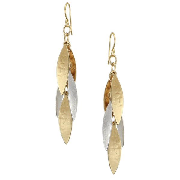 Long Layered Leaves Wire Earrings