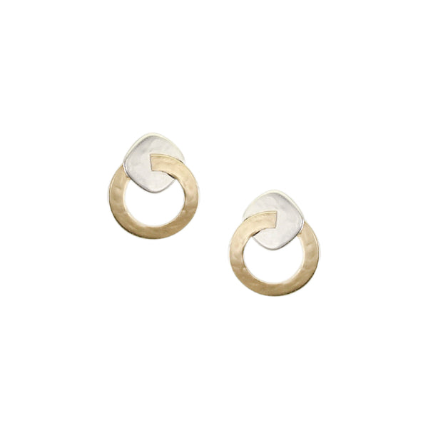 Extra Small Ring with Rounded Square Post Earrings