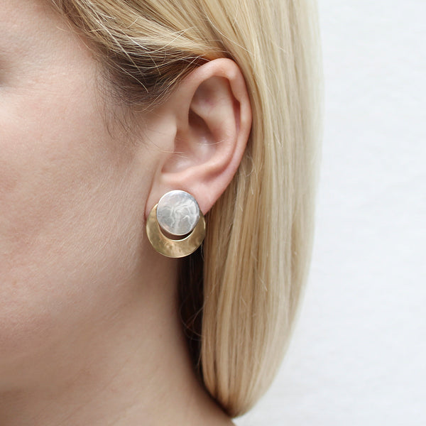 Disc Over Crescent Earring