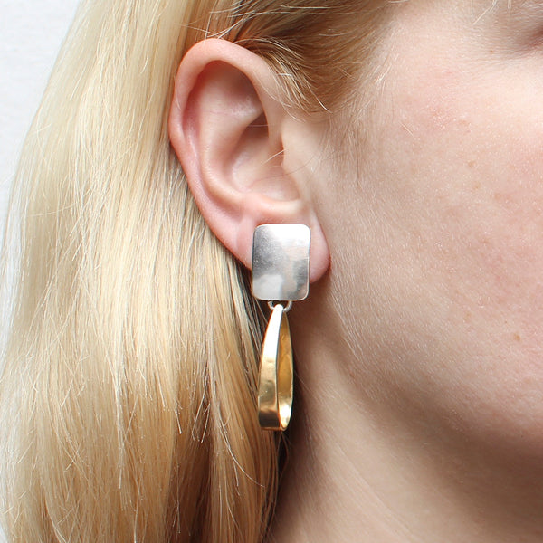 Rectangle with Long Loop Earring