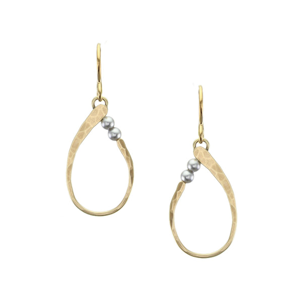 Oval Ring with Pearls Earring