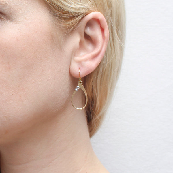 Small Oval with Beads Earring